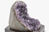 3.7" Amethyst Cluster With Wood Base - Uruguay - #199829-2